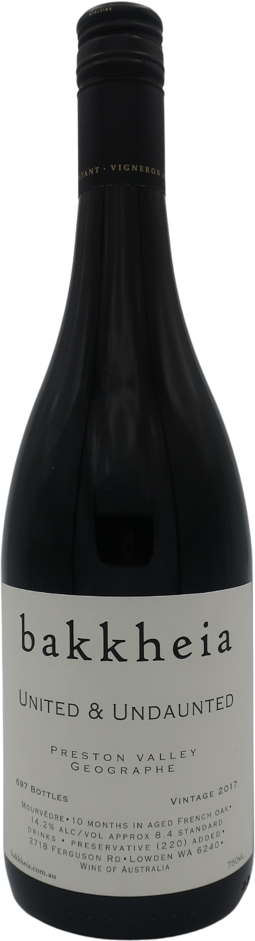 bakkheia United & Undaunted Preston Valley Mourvèdre 2021 Geographe